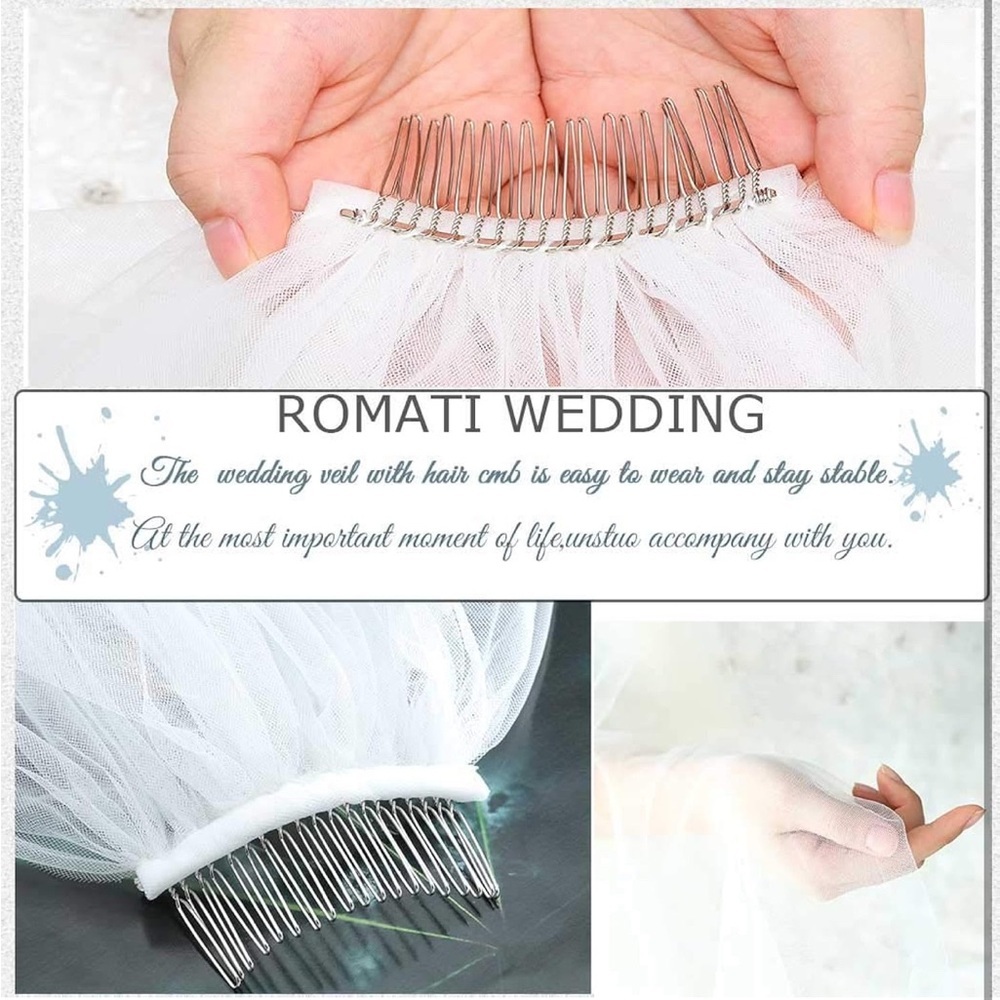 Elegant White Wedding  veil - Picture 3 of 5